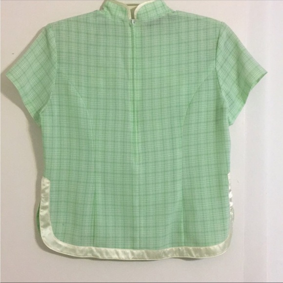 Vintage Mint Green Spring Asian Inspired Top - Picture 2 of 3